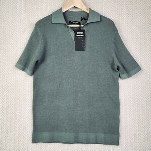 Kenneth Cole  Short Sleeve V-Neck Green Sweater Mens Size L NWT MSRP $69